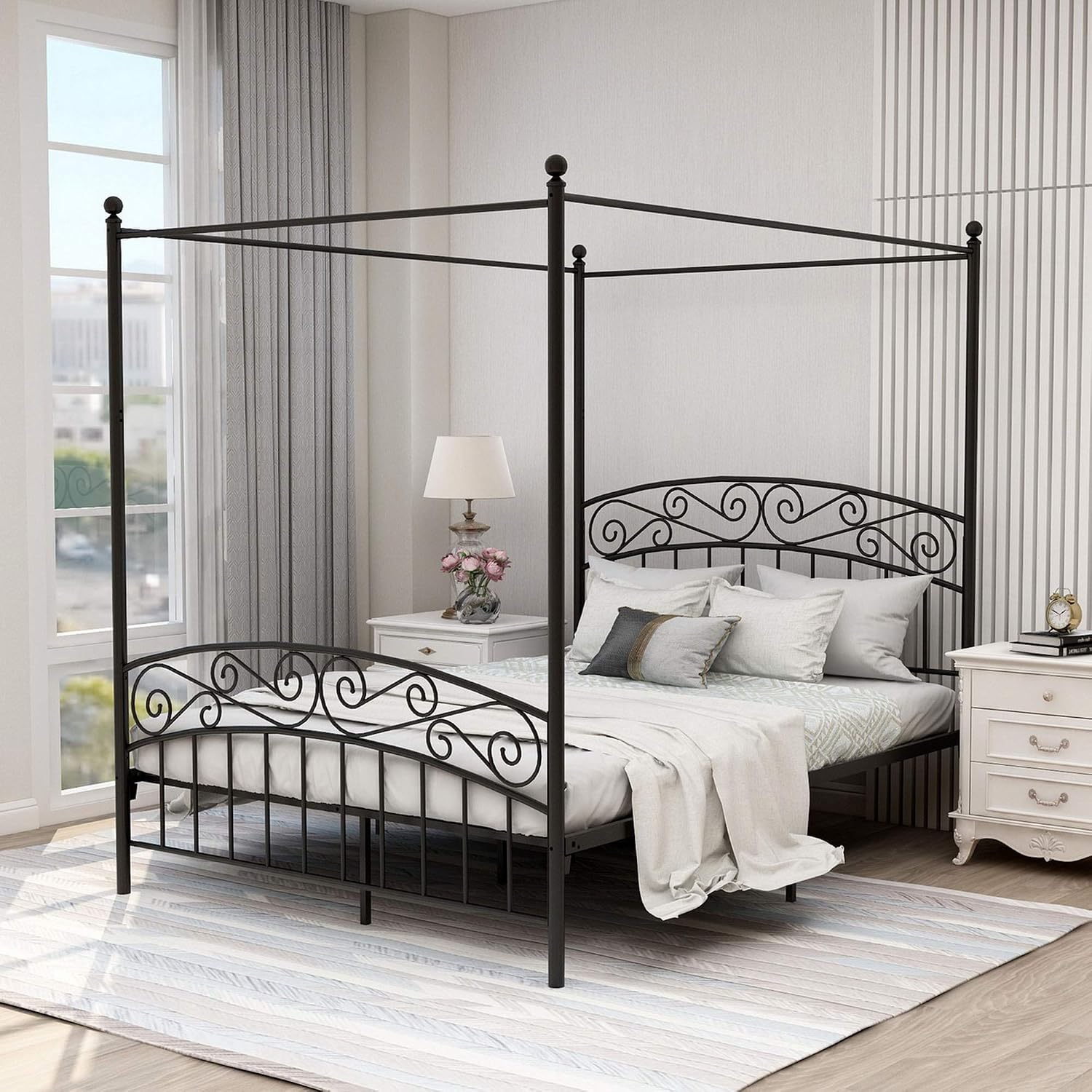 Canopy Bed Frame Metal Queen - Queen Size Metal Canopy Bed Frame