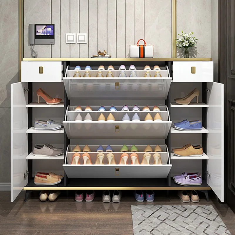 Shoe Rack Cabinet Narrow Entryway - Ultra Thin Narrow Shoe Cabinets Multilayer