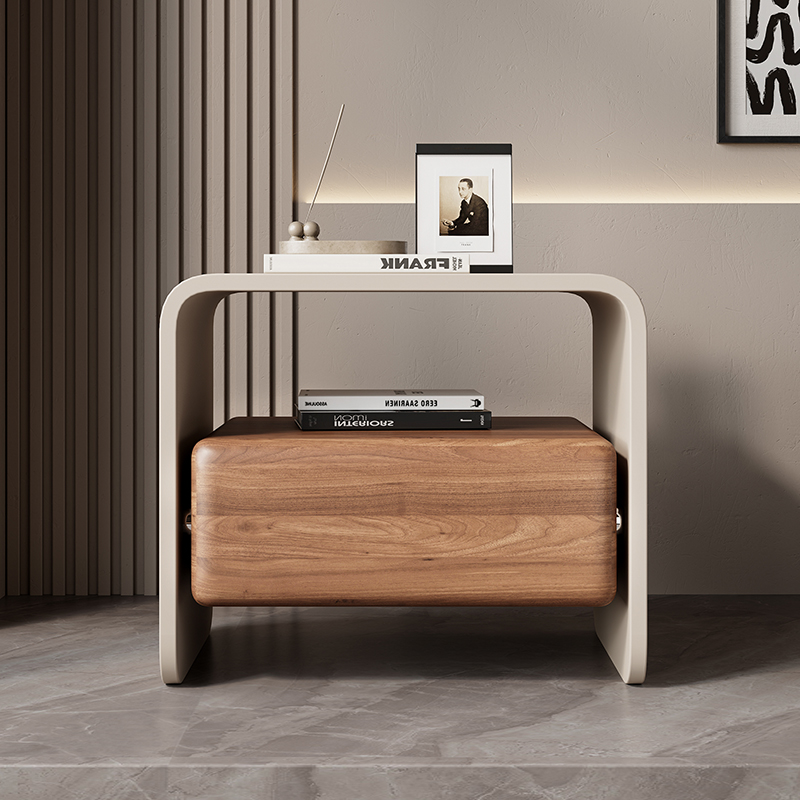 Solid Wood Nightstand 2 Drawers - Luxury Solid Wood Rotating Nightstands Furniture