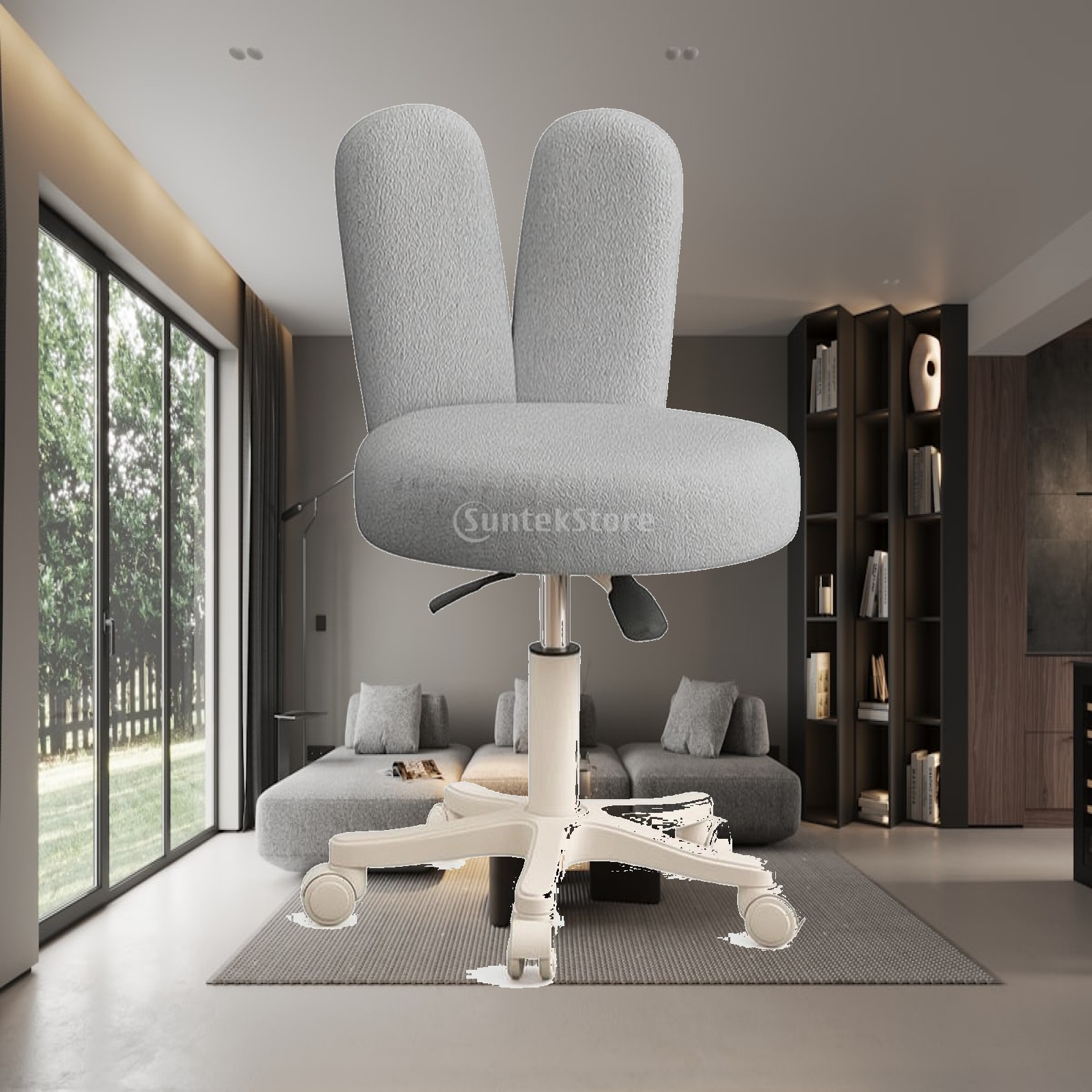 Chairs - Rolling Stool with Backrest Height Adjustable