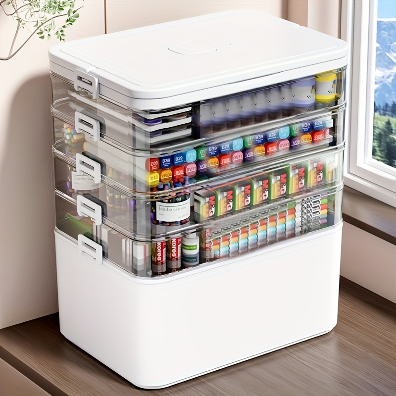 Bedroom Furniture - Multifunctional Multi-Layer Storage Box with Handle,