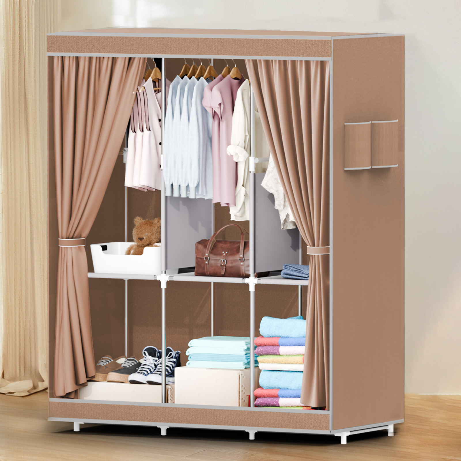 Wardrobe Closet Portable Fabric Cover - 51-Inch Portable Closet Wardrobe 16mm Thick