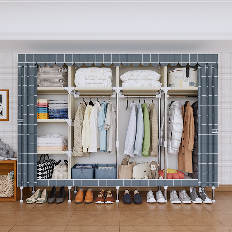 Wardrobe Closet Portable Fabric Cover - Fashion-Print Portable Wardrobe clothes Closet Steel