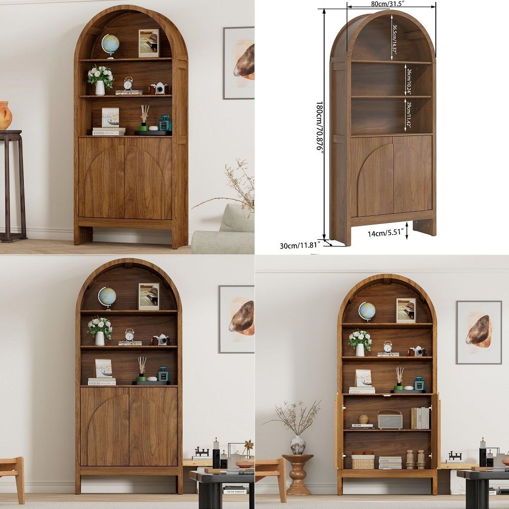 Storage - Century Arched Display Cabinet with Doors,