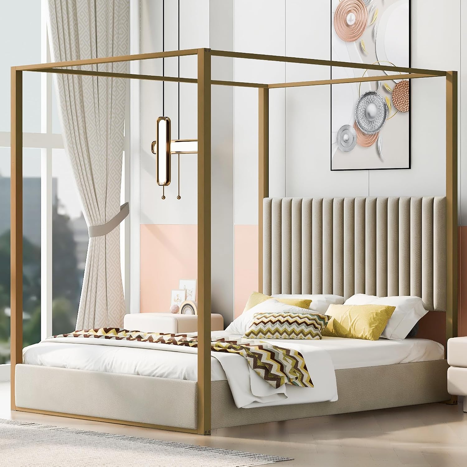 Canopy Bed Frame Metal Queen - Modern Canopy Platform Bed Queen Channel