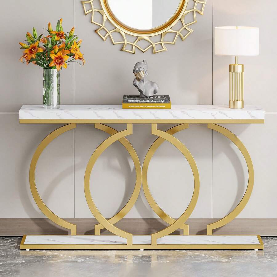 Tables - Inch Modern Gold Console Table For