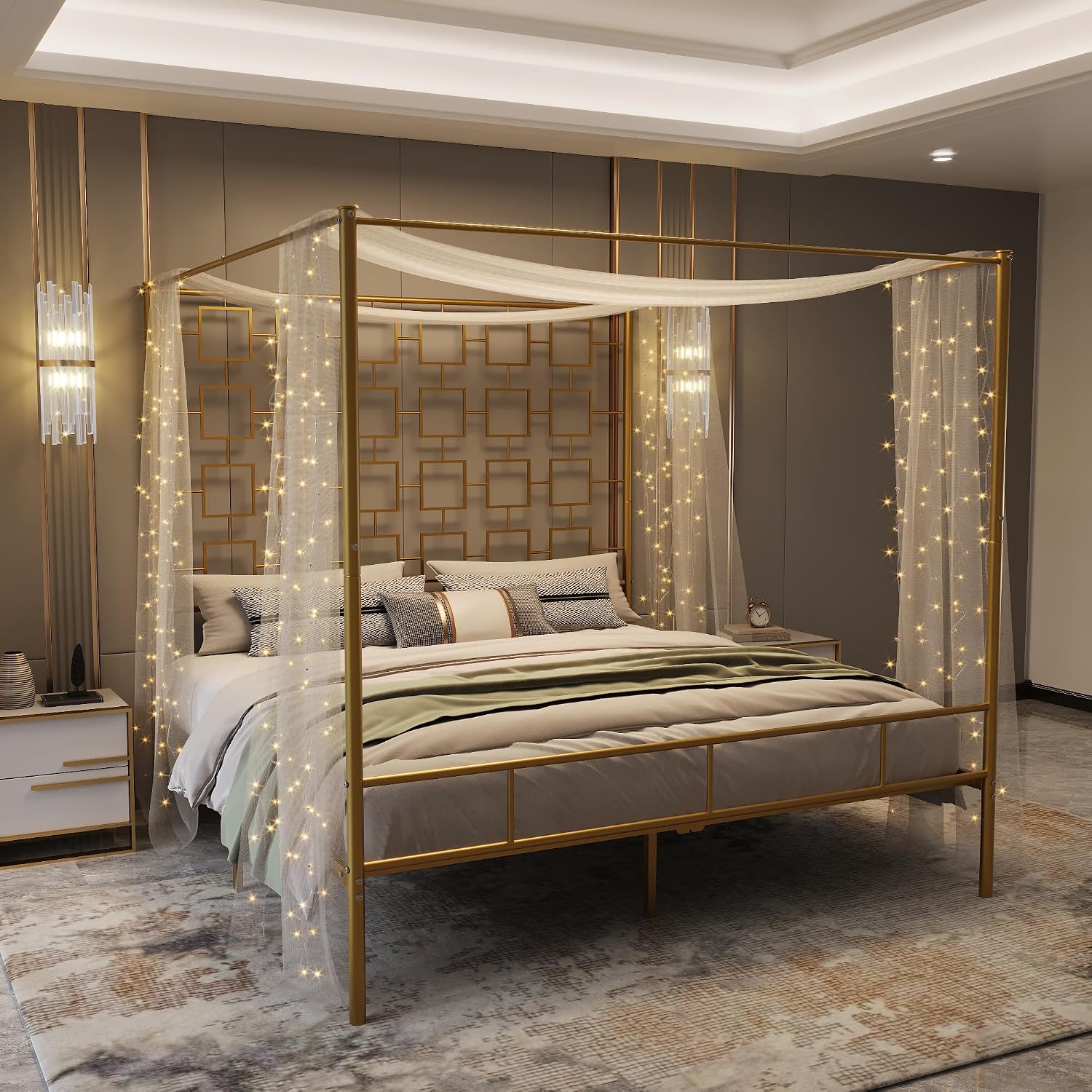 Canopy Bed Frame Metal Queen - Queen Canopy Bed Frame Metal Four-Poster