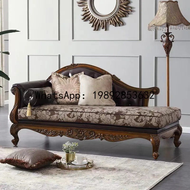 Chairs - H5.15 all-solid wood sofa leather art
