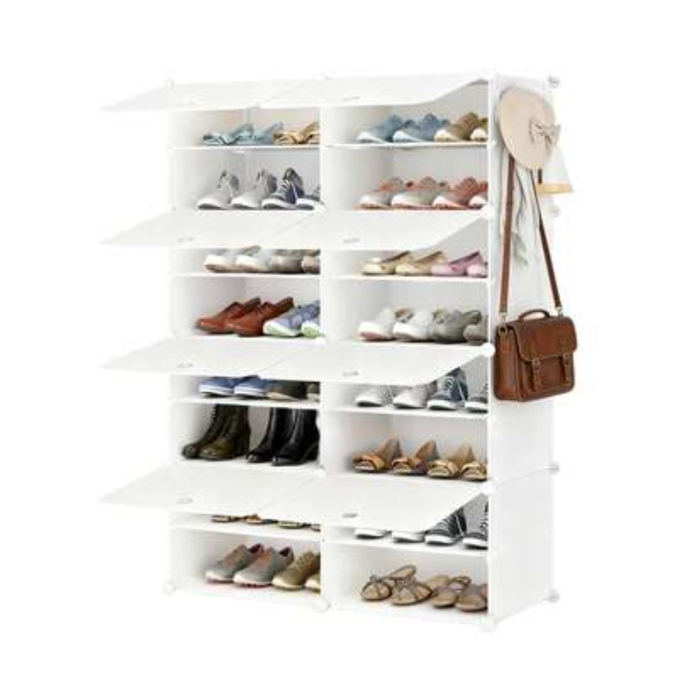 Shoe Rack Cabinet Narrow Entryway - 8 Layer Shoe Storage Cabinet with