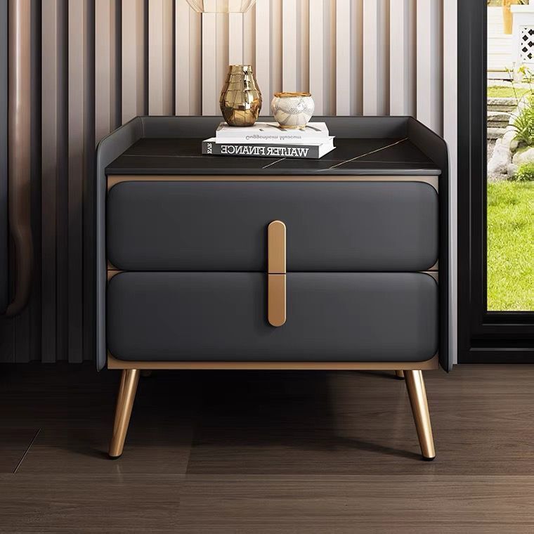 AOLIVIYA Cream Rock Slab Night - đánh giá và giá Solid Wood Nightstand 2 Drawers