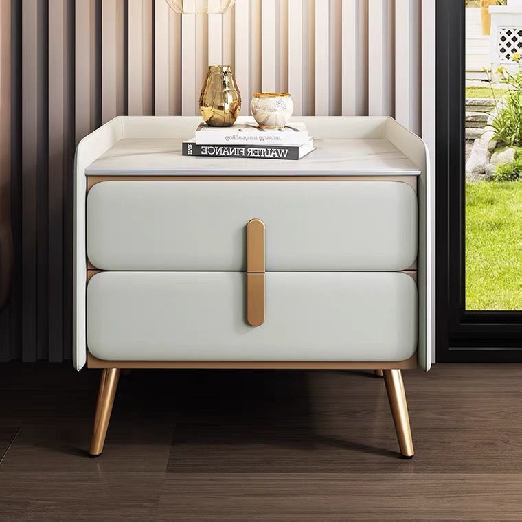AOLIVIYA Cream Rock Slab Night - đánh giá và giá Solid Wood Nightstand 2 Drawers