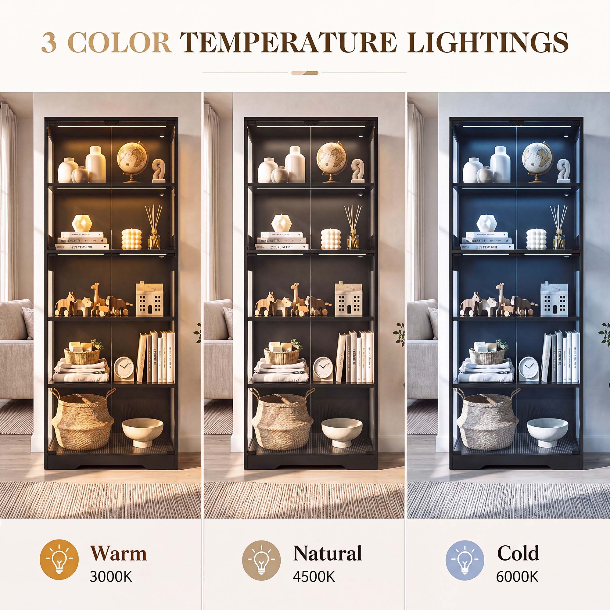 TCGBKAF 5‑Tier Display Cabinet - đánh giá và giá Storage