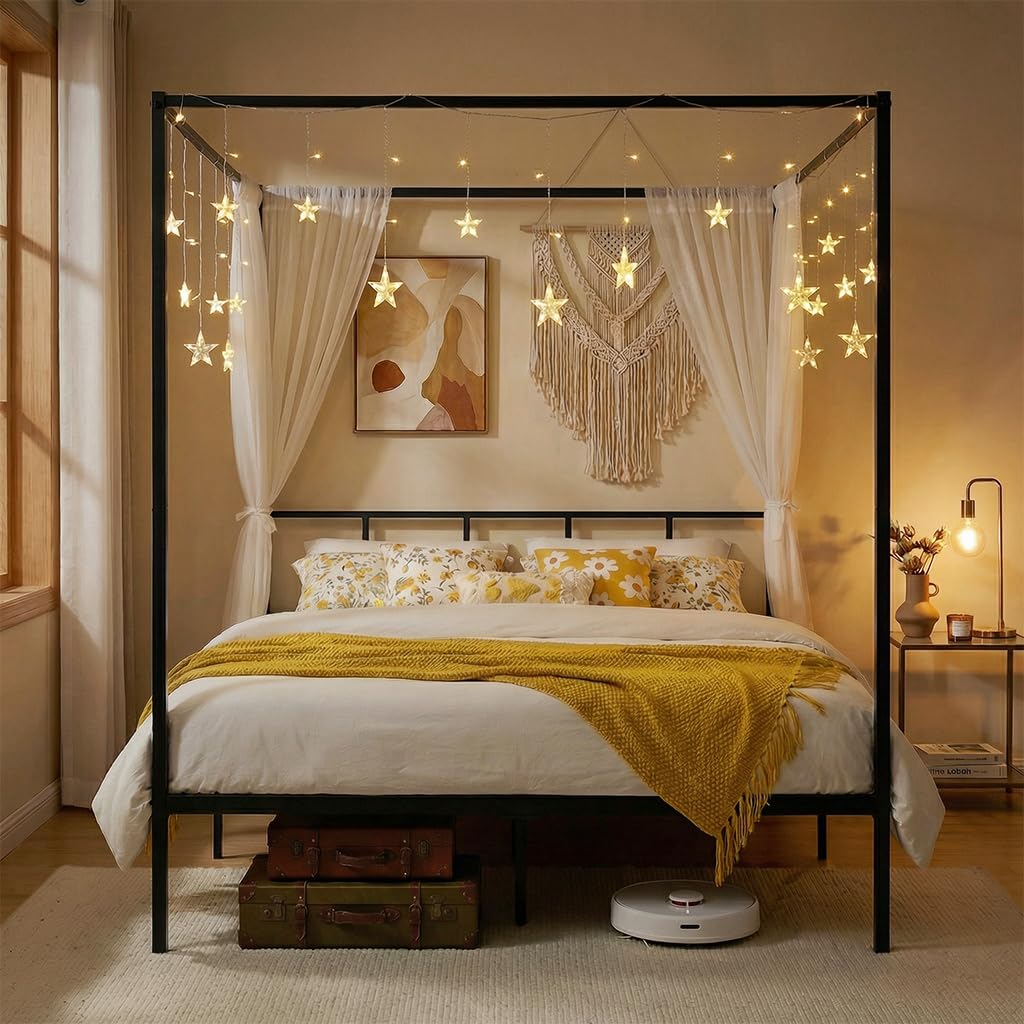 Canopy Bed Frame Queen Metal w - đánh giá và giá Canopy Bed Frame Metal Queen