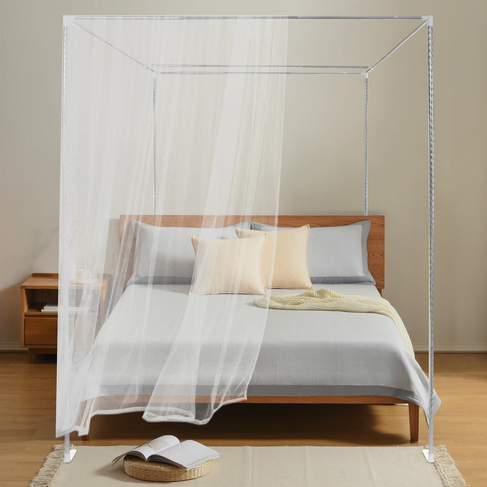 4 Corner Bedding Canopy Frame  - đánh giá và giá Canopy Bed Frame Metal Queen