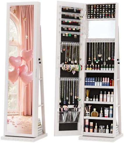 4-In-1 Jewelry Cabinet Jewelry - đánh giá và giá Full Length Mirror Jewelry Armoire