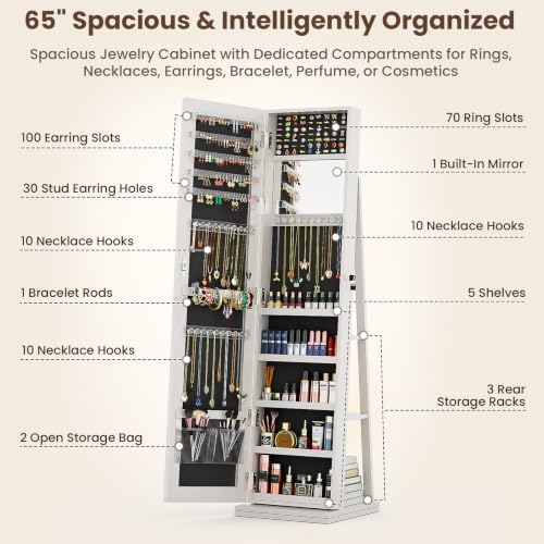 4-In-1 Jewelry Cabinet Jewelry - đánh giá và giá Full Length Mirror Jewelry Armoire