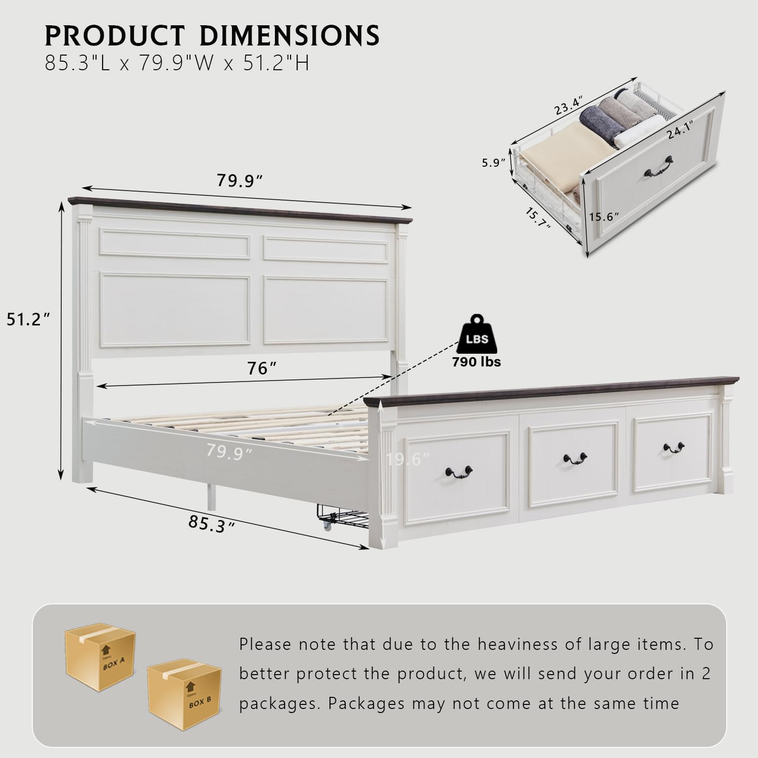 Farmhouse King Size Bed Frame  - đánh giá và giá King Size Bed Frame With Storage Drawers