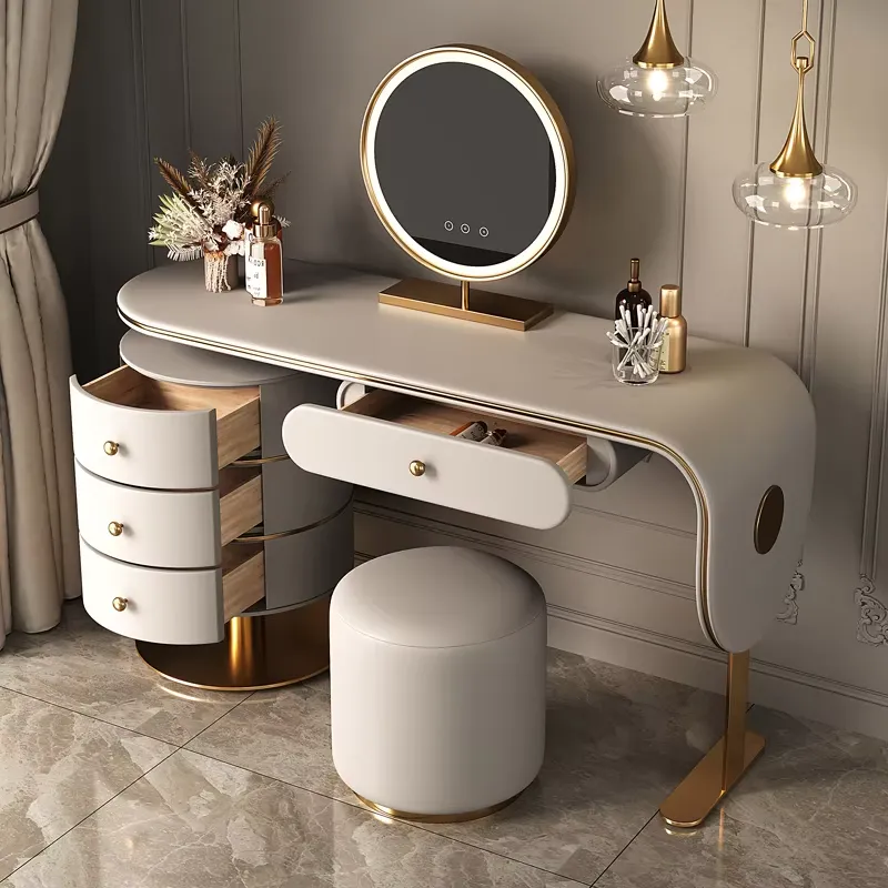Custom High Quality Wooden Dre - đánh giá và giá Dressing Table Vanity With Lighted Mirror