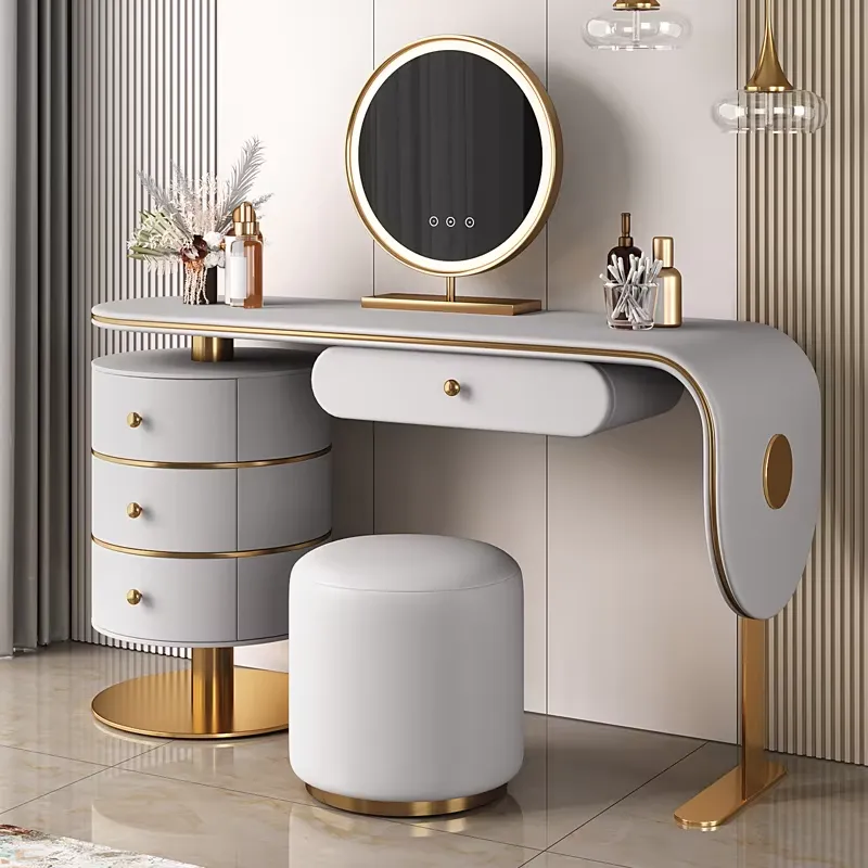 Custom High Quality Wooden Dre - đánh giá và giá Dressing Table Vanity With Lighted Mirror