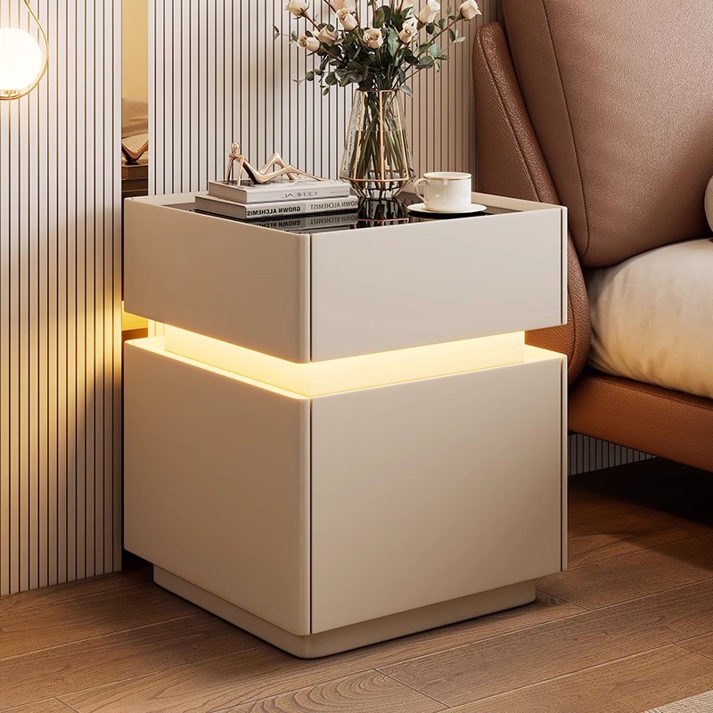 Intelligent Bedside Table with - đánh giá và giá Solid Wood Nightstand 2 Drawers