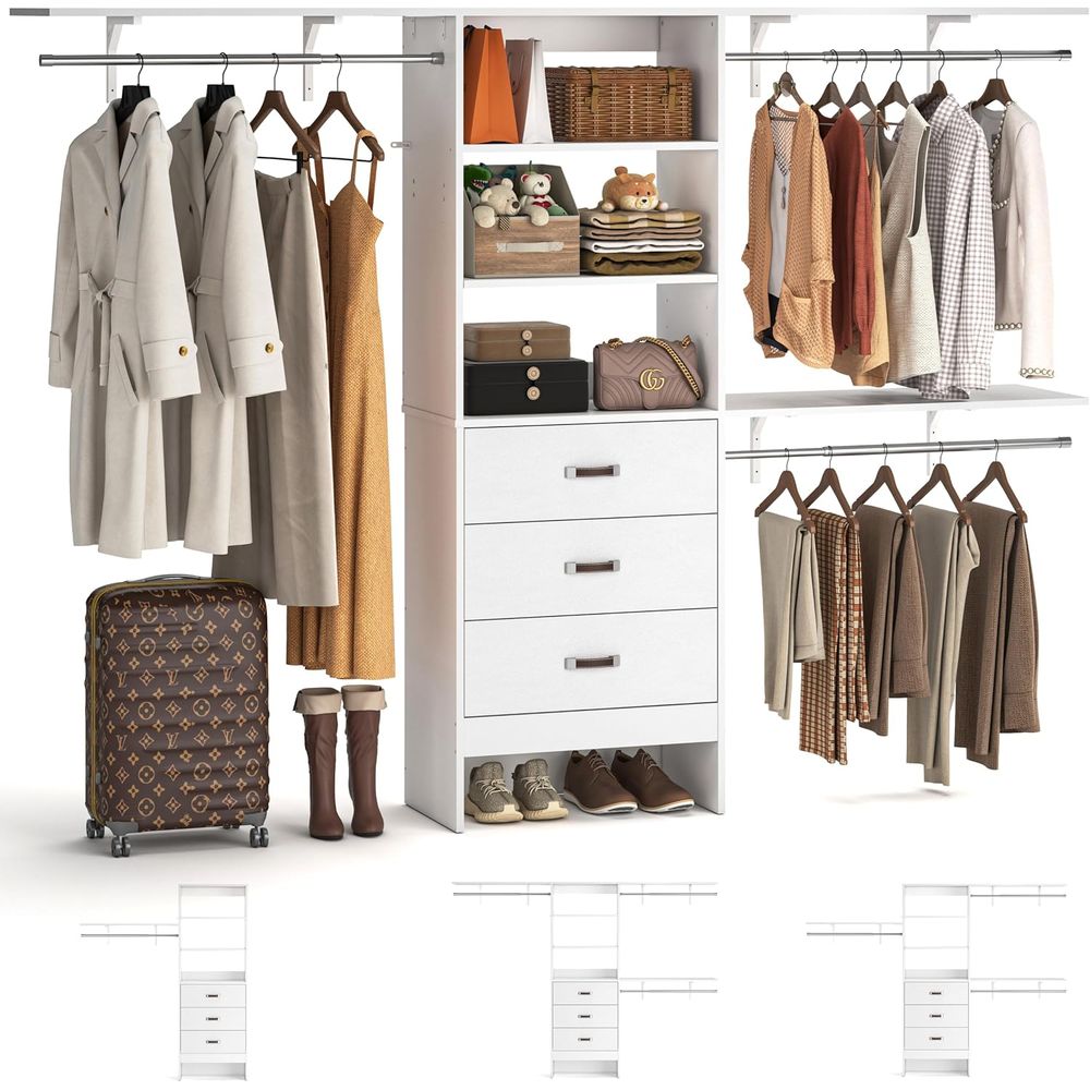 8T Closet System, 96'' Closet  - đánh giá và giá Bedroom Furniture