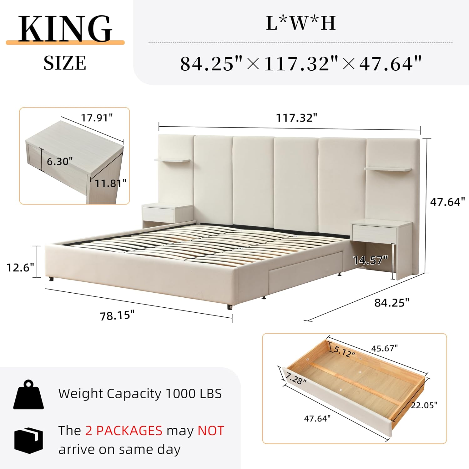 King Size Bed Frame with Stora - đánh giá và giá King Size Bed Frame With Storage Drawers