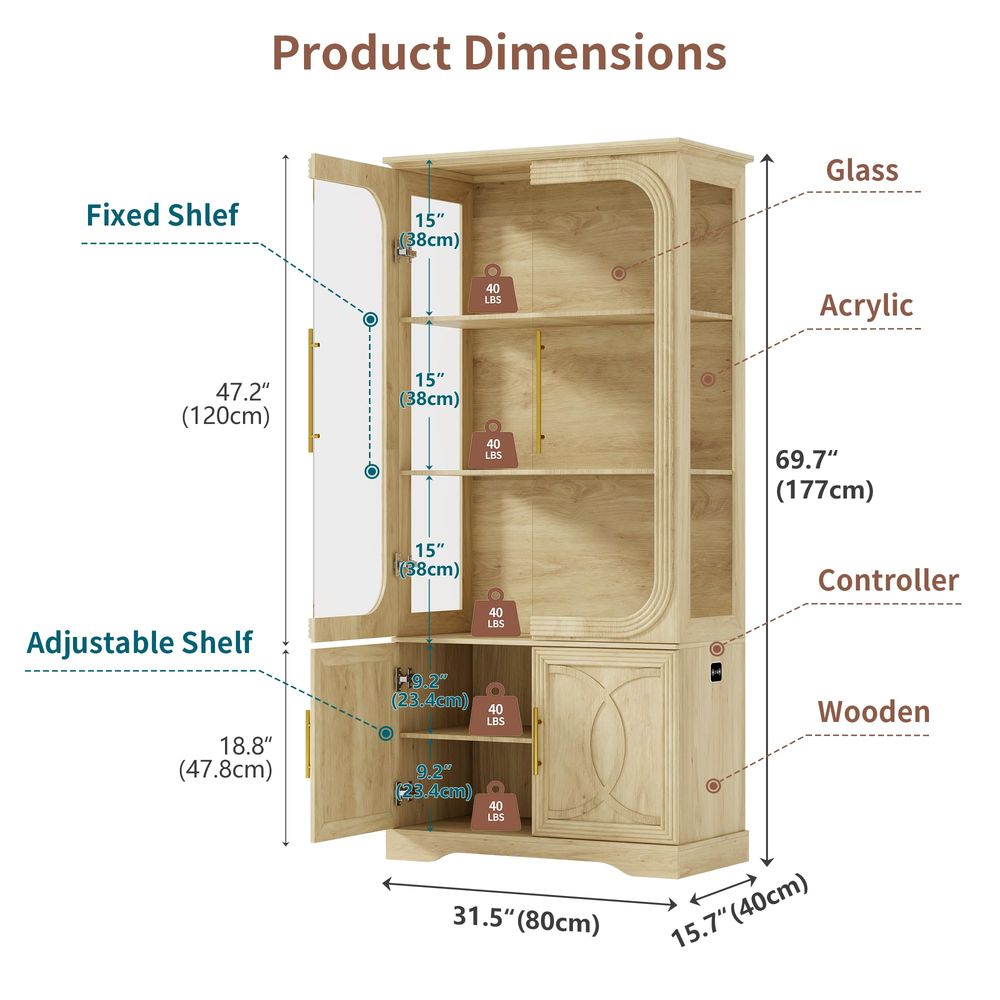 Display Cabinet with Glass Doo - đánh giá và giá Storage