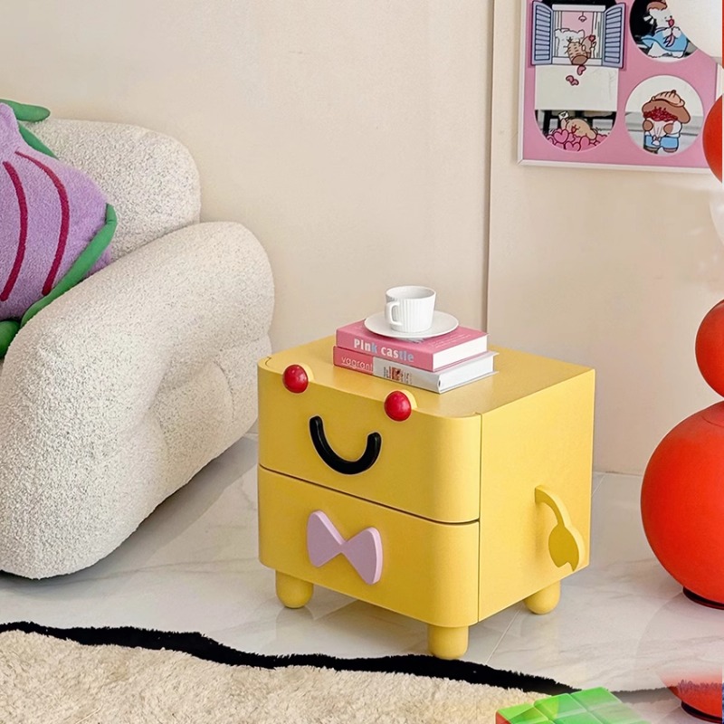 Cartoon Bedside Table,Home Fur - đánh giá và giá Solid Wood Nightstand 2 Drawers