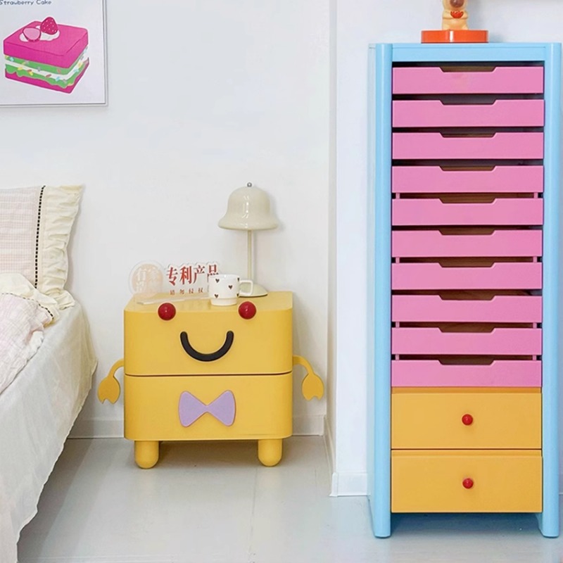 Cartoon Bedside Table,Home Fur - đánh giá và giá Solid Wood Nightstand 2 Drawers
