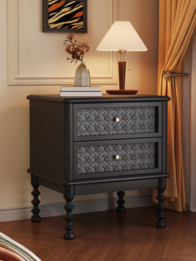 Vintage Nightstands Printed Gl - đánh giá và giá Solid Wood Nightstand 2 Drawers