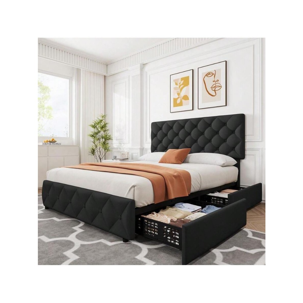 Full Queen King Size Bed Frame - đánh giá và giá King Size Bed Frame With Storage Drawers