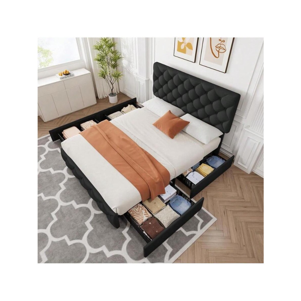 Full Queen King Size Bed Frame - đánh giá và giá King Size Bed Frame With Storage Drawers
