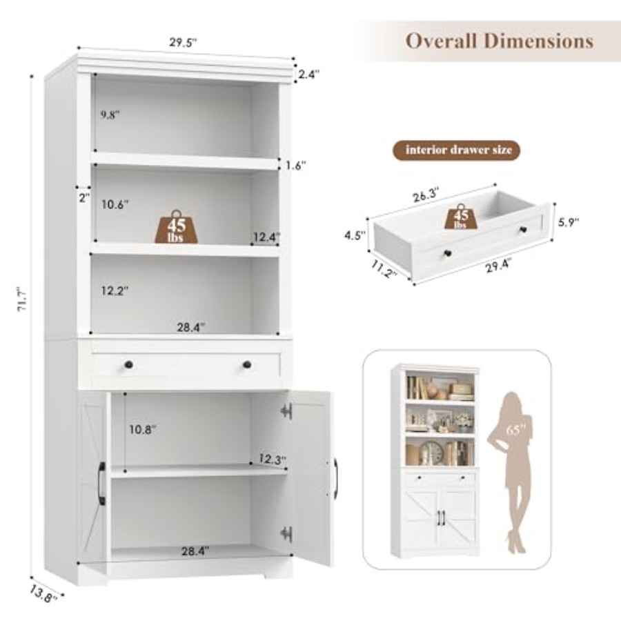 72H Bookshelf with Storage for - đánh giá và giá Storage
