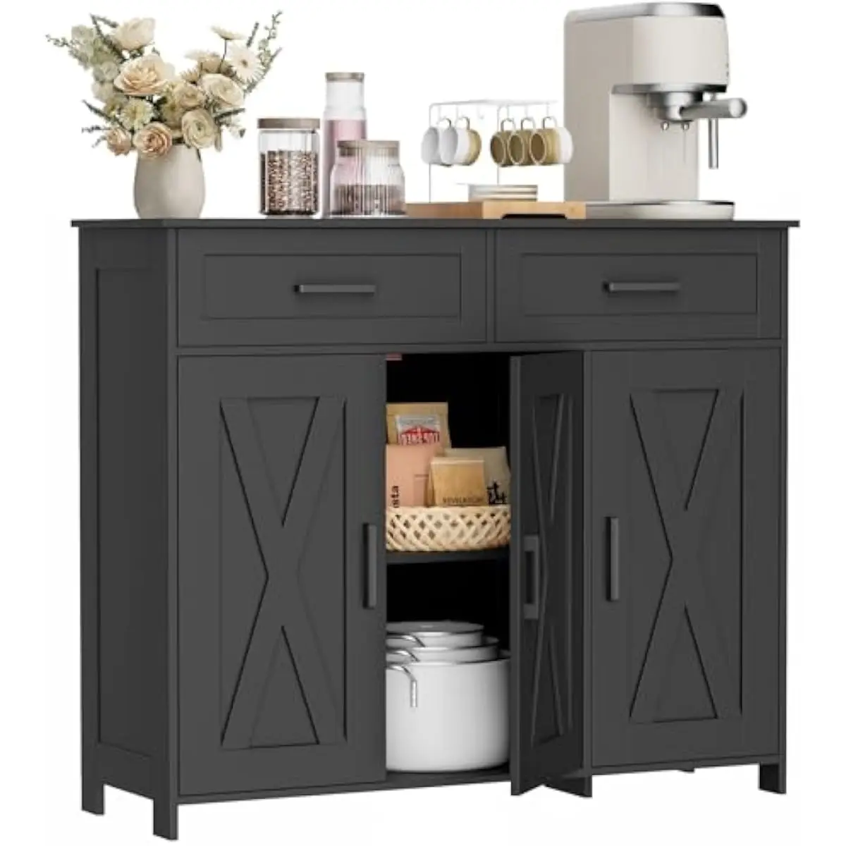 Coffee Bar Storage Cabinet wit - đánh giá và giá Storage