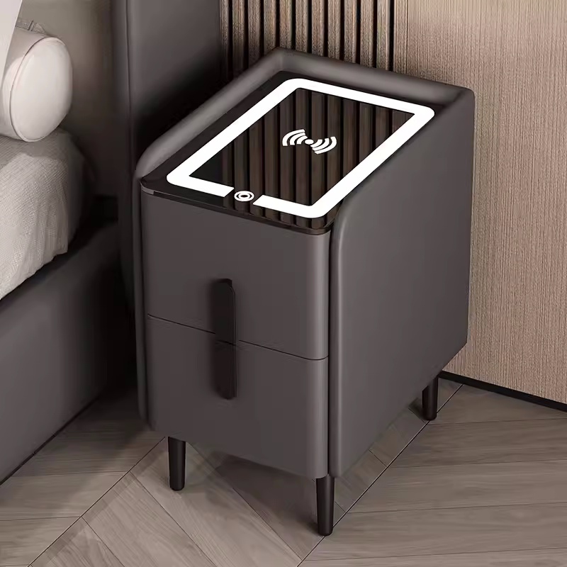 Nordic Style Smart Bedside Tab - đánh giá và giá Solid Wood Nightstand 2 Drawers