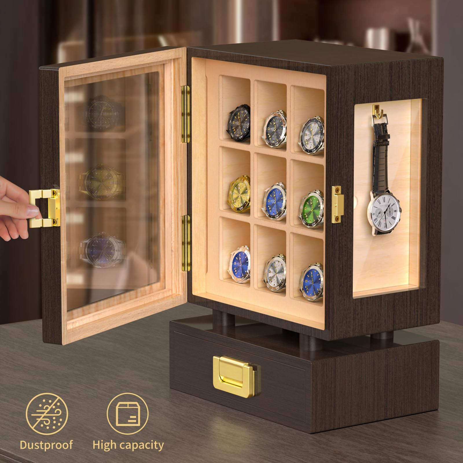Custom Rectangle Wooden Watch  - đánh giá và giá Storage