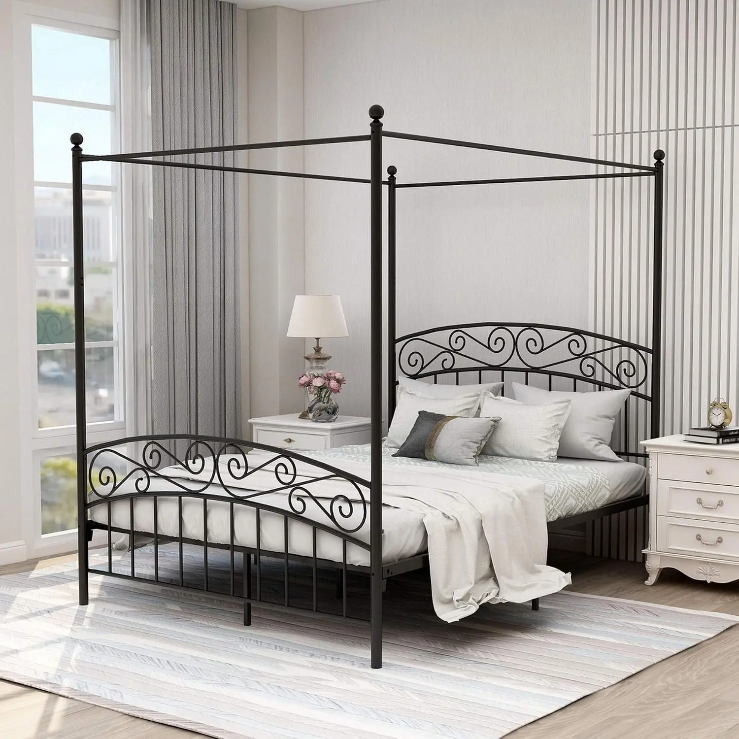 Queen Size Canopy Bed Frame Fo - đánh giá và giá Canopy Bed Frame Metal Queen