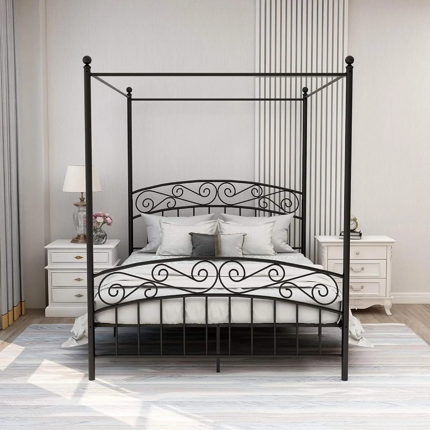 Queen Size Canopy Bed Frame Fo - đánh giá và giá Canopy Bed Frame Metal Queen