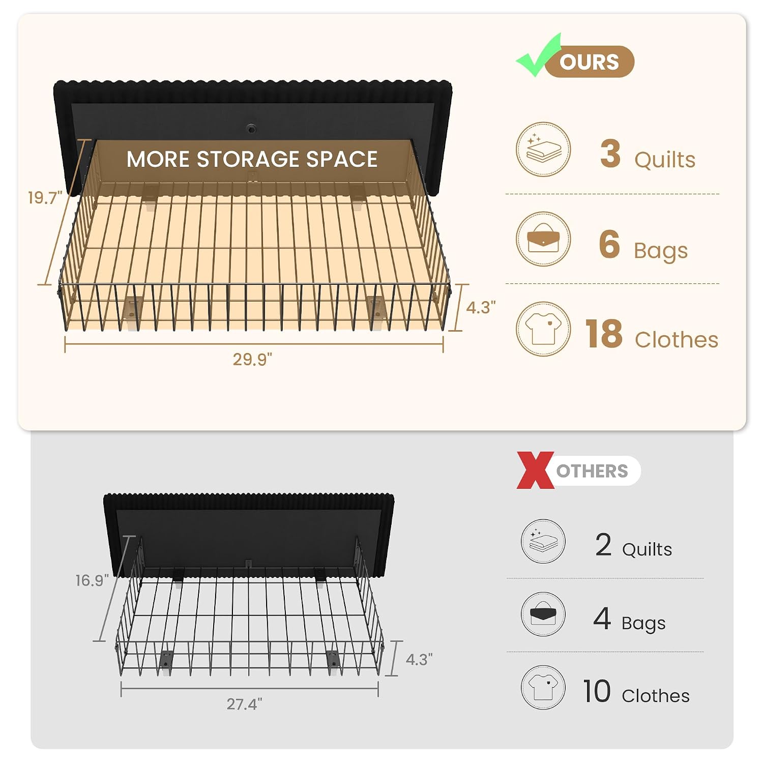King Size Bed Frame with 4 Ove - đánh giá và giá King Size Bed Frame With Storage Drawers