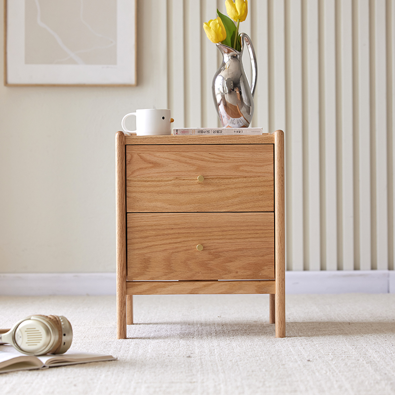 Solid Oak Wood Bedroom Furnitu - đánh giá và giá Solid Wood Nightstand 2 Drawers