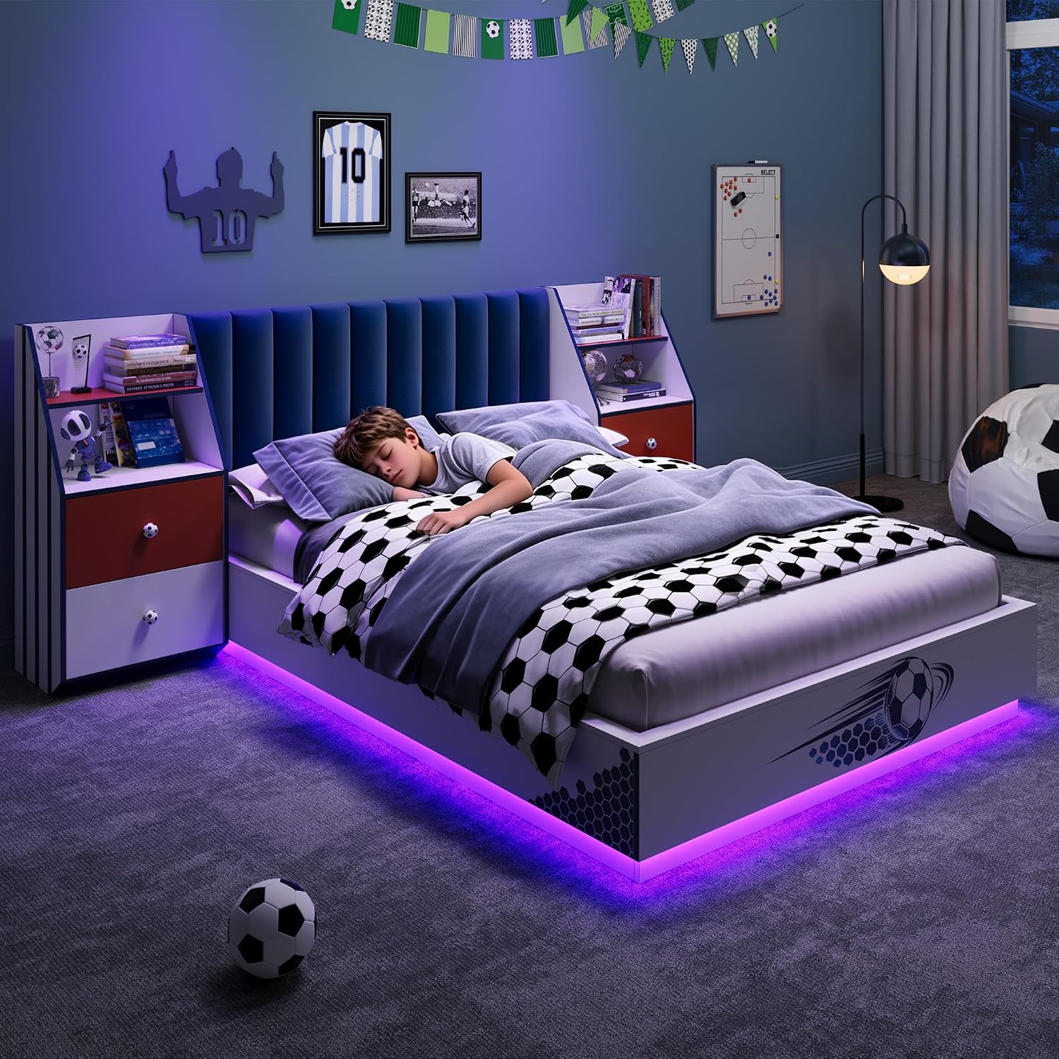 Full Size Floating Bed With Ve - đánh giá và giá Floating Nightstand With Led Light