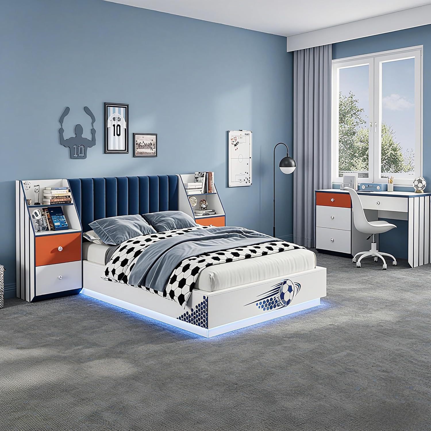 Full Size Floating Bed With Ve - đánh giá và giá Floating Nightstand With Led Light