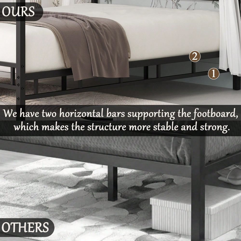 Metal Canopy Bed Frame, Queen  - đánh giá và giá Canopy Bed Frame Metal Queen