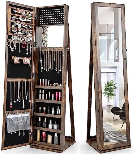 Jewelry Armoire with Full Leng - đánh giá và giá Full Length Mirror Jewelry Armoire