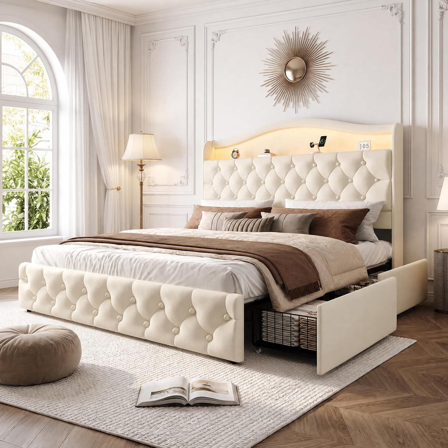 King Size Platform Bed Frame W - đánh giá và giá King Size Bed Frame With Storage Drawers
