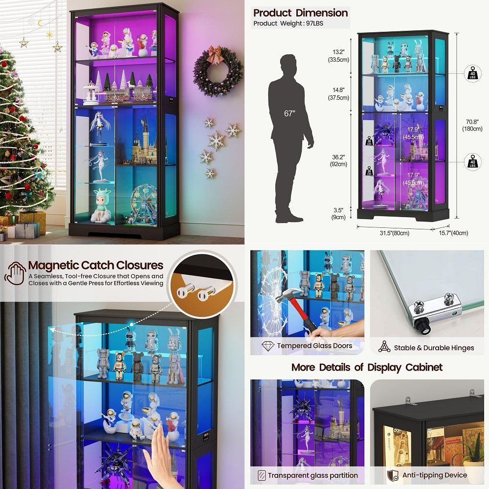 Lighted Corner Display Curio C - đánh giá và giá Storage