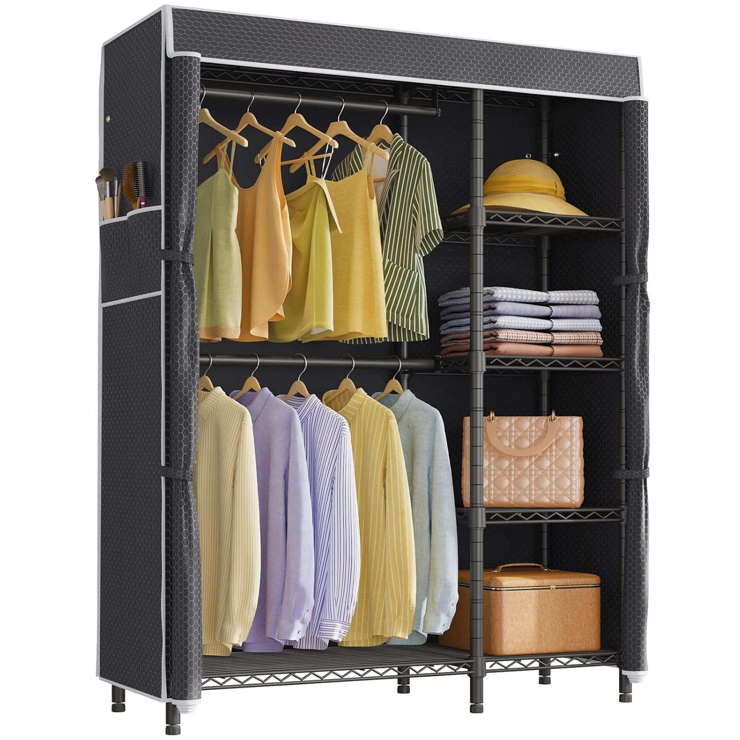 Portable Closet Wardrobe Heavy - đánh giá và giá Wardrobe Closet Portable Fabric Cover