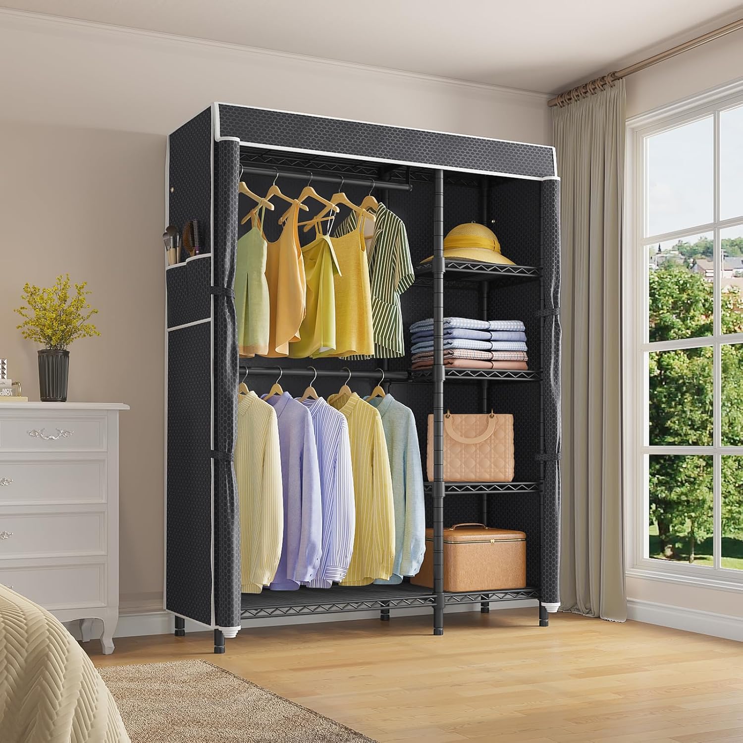 Portable Closet Wardrobe Heavy - đánh giá và giá Wardrobe Closet Portable Fabric Cover