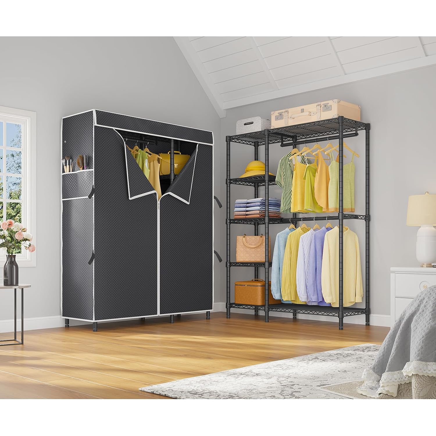 Portable Closet Wardrobe Heavy - đánh giá và giá Wardrobe Closet Portable Fabric Cover