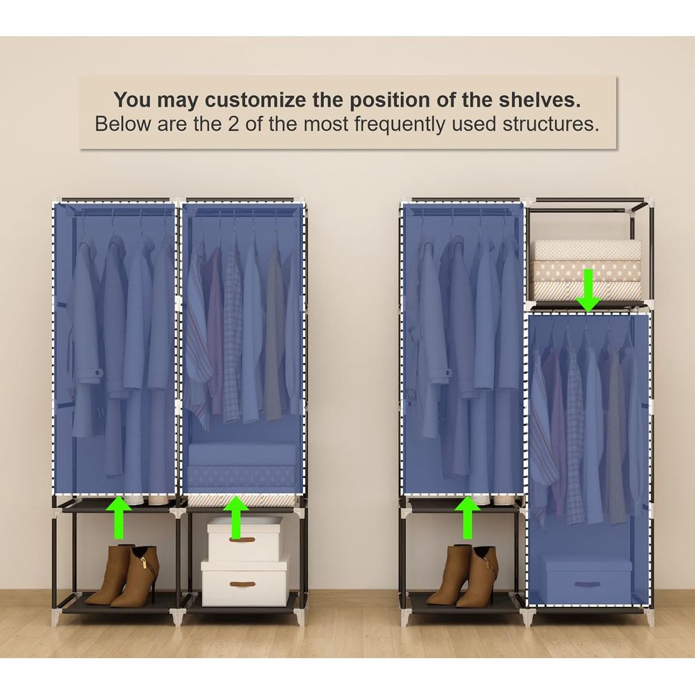 Portable Closet Wardrobe for S - đánh giá và giá Wardrobe Closet Portable Fabric Cover